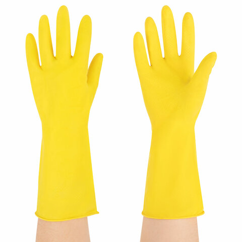 Перчатки МНОГОРАЗОВЫЕ латексные с хлопчатобумажным напылением, размер 8-9, L