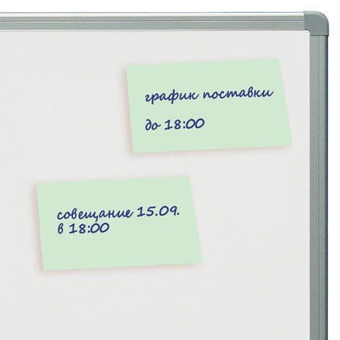 Блок самоклеящийся (стикер) BRAUBERG, 76х51 мм, 100 л., зеленый, 122693