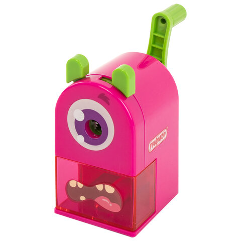 Точилка механическая ПИФАГОР "Монстрик", корпус розовый, для Точилка механическая ПИФАГОР "Монстрик", корпус розовый, для