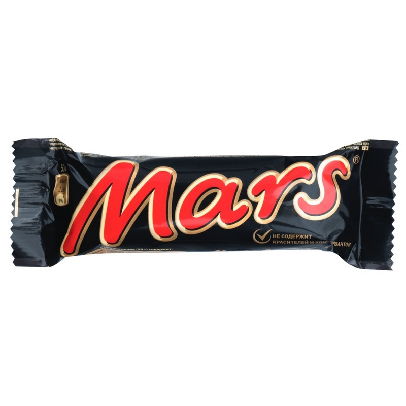 Шоколадный батончик Mars 50г Шоколадный батончик Mars 50г
