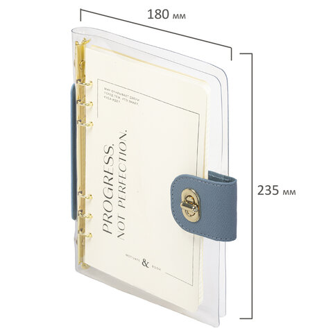 Блокнот А5 180x235 мм, BRAUBERG "Fabulous", гибкий, на кольцах,