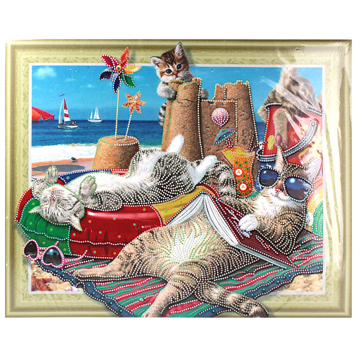 Алмазная живопись "Darvish" 40*50см "Коты на отдыхе"