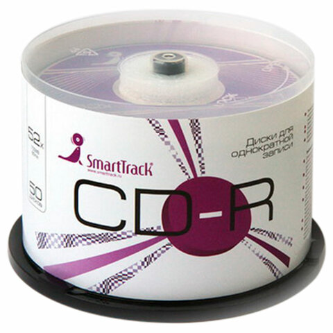 Диск CD-R SMARTTRACK, 700 Мб, 52x, Cake Box (упаковка на шпиле), КОМПЛЕКТ 50 Диск CD-R SMARTTRACK, 700 Мб, 52x, Cake Box (упаковка на шпиле), КОМПЛЕКТ 50
