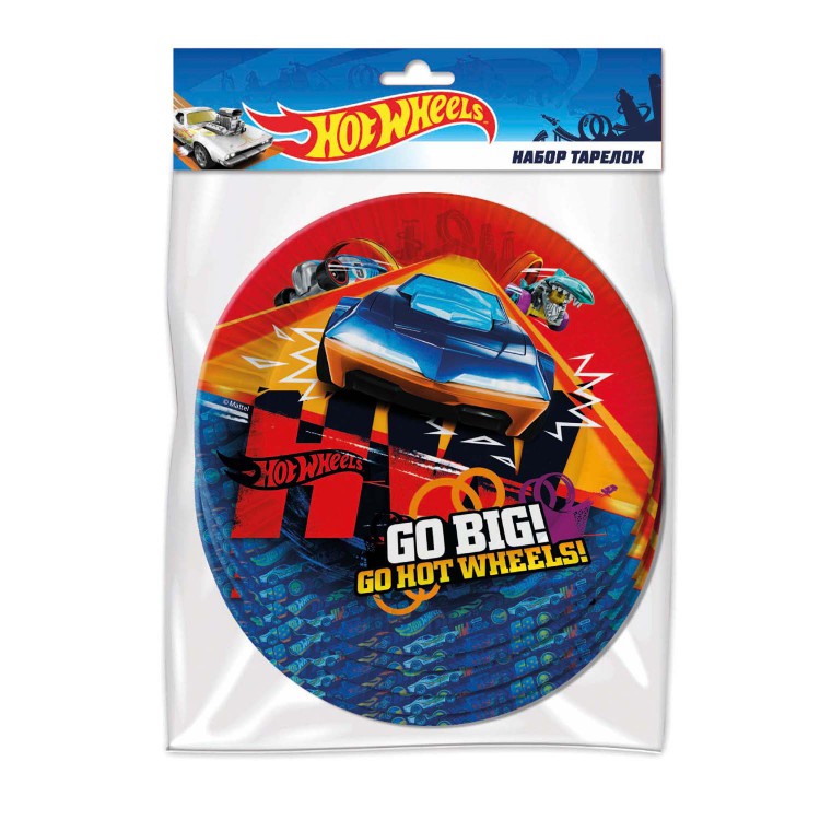 Hot Wheels. Набор бумажных тарелок-1, 6 штук d=180 мм. Hot Wheels. Набор бумажных тарелок-1, 6 штук d=180 мм.