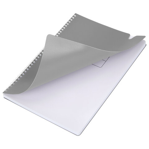 Тетрадь обложка пластик, А4 80 л., гребень мягкий, вырубка для ручки, клетка,