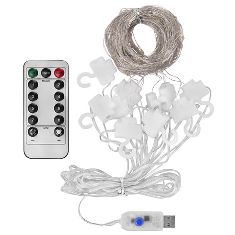 Электрогирлянда-занавес комнатная "Штора" 3х3 м, 300 LED, тёплый Электрогирлянда-занавес комнатная "Штора" 3х3 м, 300 LED, тёплый