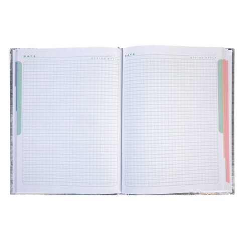 Блокнот А5 167х216 мм, 80 л., твёрдый, бумвинил "METALLIC", клетка,