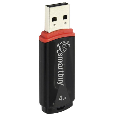 Флеш-диск 4 GB, SMARTBUY Crown, USB 2.0, черный, SB4GBCRW-K Флеш-диск 4 GB, SMARTBUY Crown, USB 2.0, черный, SB4GBCRW-K