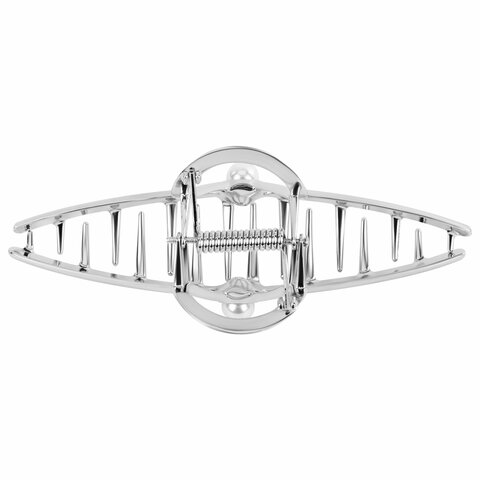 Краб для волос 11 см, с жемчужинкой, серебристый, MONTE VITA (МОНТЕ ВИТА), Краб для волос 11 см, с жемчужинкой, серебристый, MONTE VITA (МОНТЕ ВИТА),