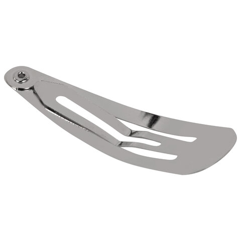 Заколки для волос НАБОР 10 шт., 5 см, клик-клак, глянцевый, серебристый, MONTE Заколки для волос НАБОР 10 шт., 5 см, клик-клак, глянцевый, серебристый, MONTE