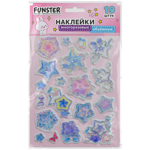 Наклейки объемные "Вдохновение", 19х15 см, ассорти 12 видов, FUNSTER Наклейки объемные "Вдохновение", 19х15 см, ассорти 12 видов, FUNSTER