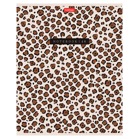 Тетрадь А5 48 л., HATBER, скоба, клетка, обложка картон, тиснение, LEO-принт Тетрадь А5 48 л., HATBER, скоба, клетка, обложка картон, тиснение, LEO-принт