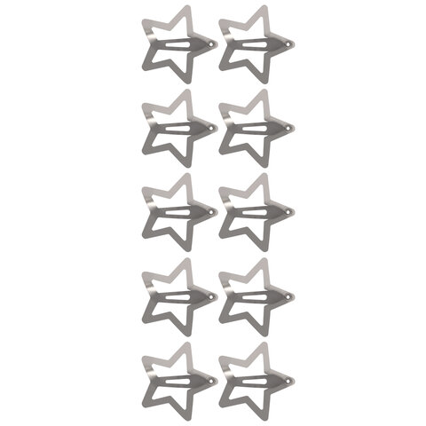 Заколки для волос НАБОР 10 шт., 3 см, клик-клак, звездочки, глянцевый, Заколки для волос НАБОР 10 шт., 3 см, клик-клак, звездочки, глянцевый,