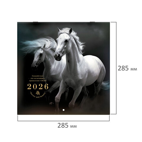 Календарь настенный перекидной 2026 г., BRAUBERG, 12 листов, 28,5х28,5 см,