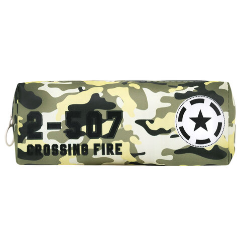 Пенал мягкий ПИФАГОР, 1 отделение, ПВХ, ассорти "Camouflage", 20х7х4