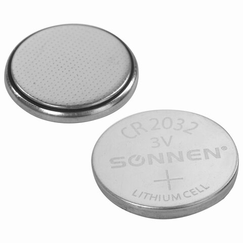 Батарейка литиевая SONNEN Lithium CR2032 "таблетка, дисковая,