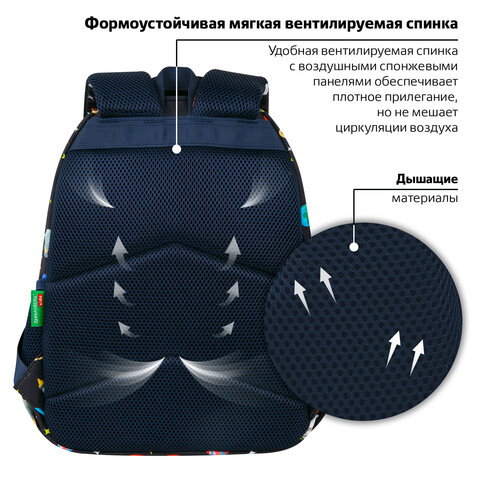 Рюкзак BRAUBERG KIDS SET, с пеналом в комплекте, 2 отделения, "Space