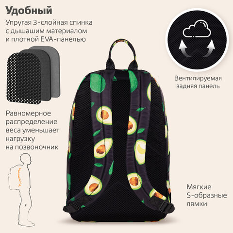 Рюкзак BRAUBERG DREAM универсальный с карманом для ноутбука, эргономичный,