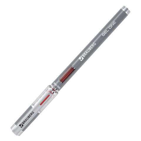 Ручка гелевая BRAUBERG "GEL ONE", КРАСНАЯ, стандартный узел 0,5 мм,