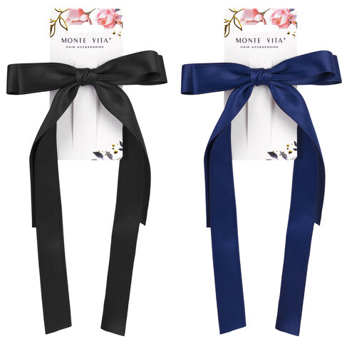 Заколка для волос аллигатор 15x26 см, с бантиком, с длинными хвостиками, Заколка для волос аллигатор 15x26 см, с бантиком, с длинными хвостиками,