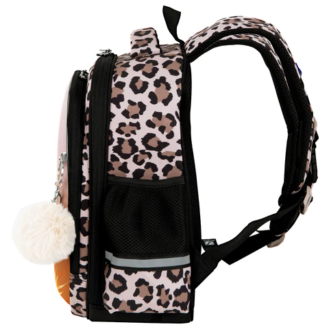 Ранец BRAUBERG STABLE, 2 отделения, с брелком, "Curious leopard",