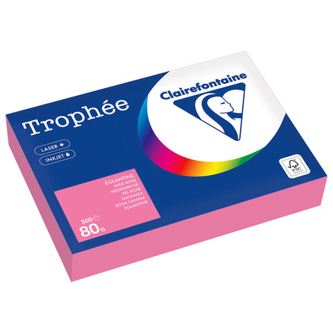 Бумага цветная CLAIREFONTAINE, А4, 80 г/м2, 500 л., пастель, розовый, Франция, Бумага цветная CLAIREFONTAINE, А4, 80 г/м2, 500 л., пастель, розовый, Франция,