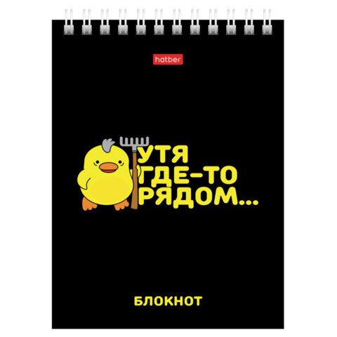 Блокнот МАЛЫЙ ФОРМАТ А6, 40 л., гребень, картон, клетка, HATBER,