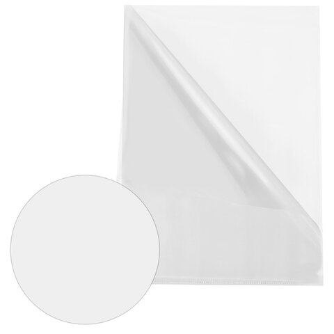 Папка-уголок А4 BRAUBERG UNIVERSAL, прозрачная, 0,10 мм, со штрихкодом, 273044 Папка-уголок А4 BRAUBERG UNIVERSAL, прозрачная, 0,10 мм, со штрихкодом, 273044