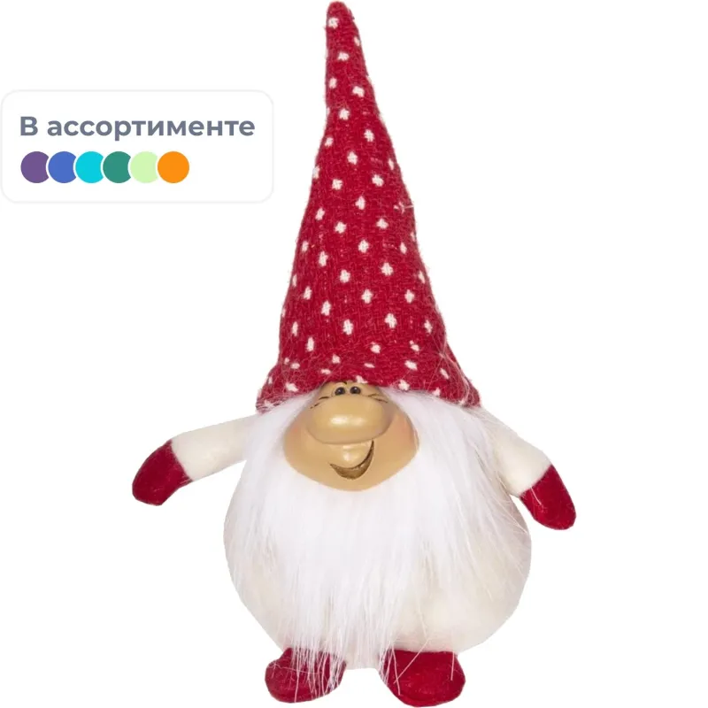 Игрушка набивная Гном, L9 W7 H18 см, 3 вида, 719846 Игрушка набивная Гном, L9 W7 H18 см, 3 вида, 719846