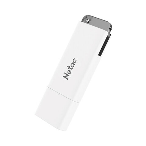 Флеш-диск 64 GB NETAC U185, USB 2.0, белый, NT03U185N-064G-20WH