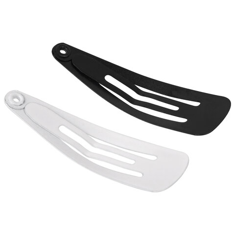 Заколки для волос НАБОР 10 шт., 4 см, клик-клак, глянцевый черный, перламутровый Заколки для волос НАБОР 10 шт., 4 см, клик-клак, глянцевый черный, перламутровый