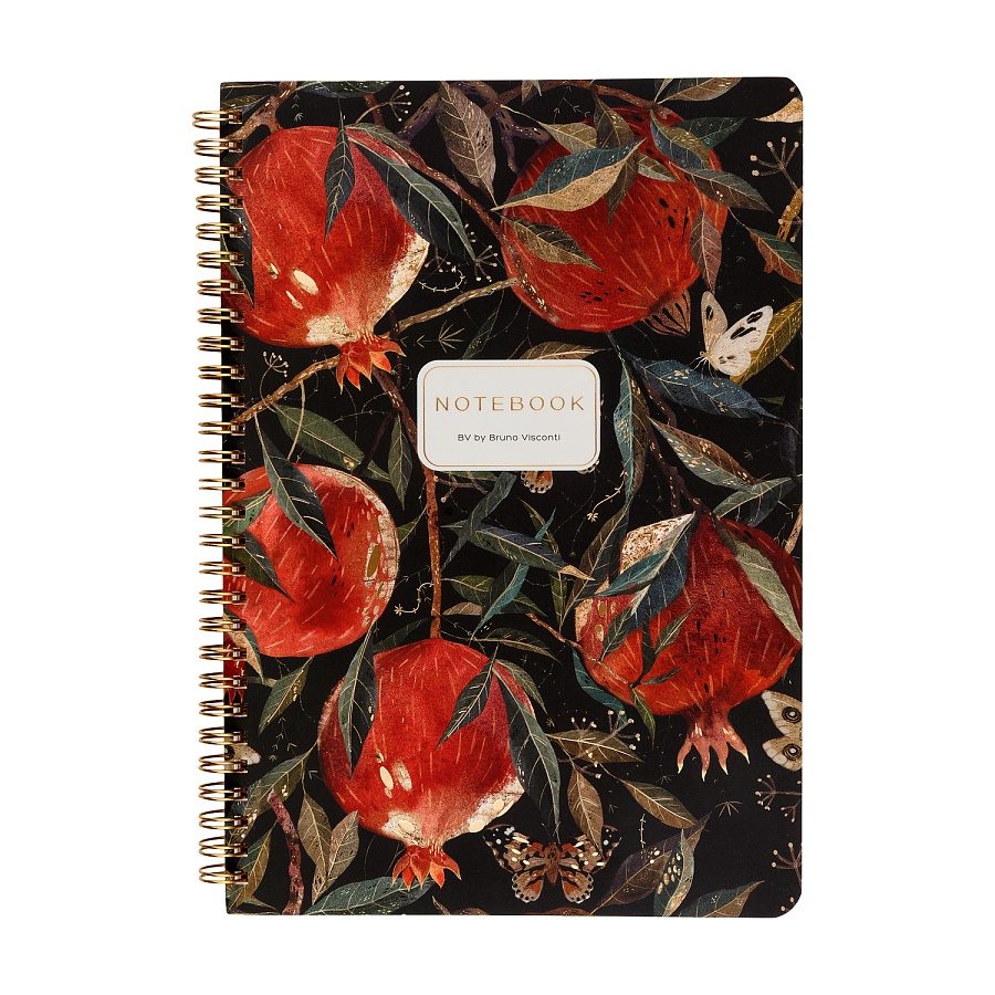 ТЕТРАДЬ НА ГРЕБНЕ В5 Bruno Visconti "FLORA.ГРАНАТ" 60л. клетка ТЕТРАДЬ НА ГРЕБНЕ В5 Bruno Visconti "FLORA.ГРАНАТ" 60л. клетка