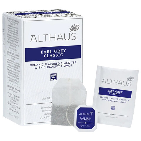 Чай ALTHAUS "Earl Grey Classic" черный, 20 пакетиков в конвертах по