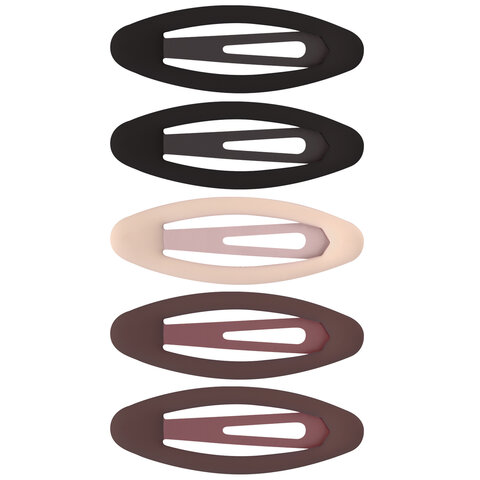 Заколки для волос НАБОР 5 шт., 5 см, клик-клак, матовые, ассорти, MONTE VITA