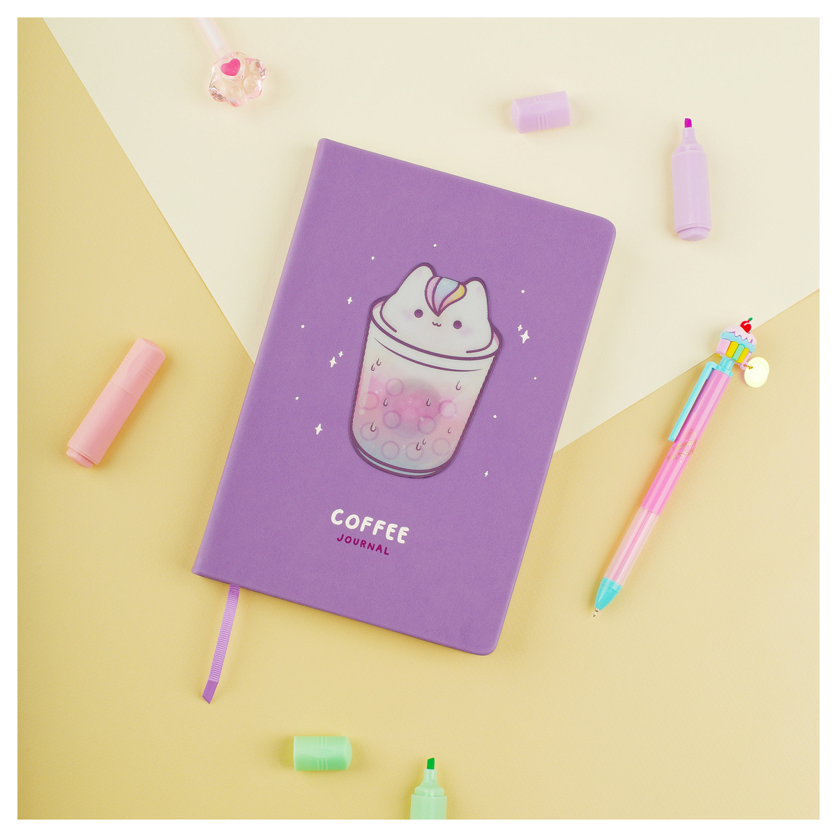 Ежедневник недатированный A5, 136л., кожзам, MESHU "Magic. Catffee Ежедневник недатированный A5, 136л., кожзам, MESHU "Magic. Catffee