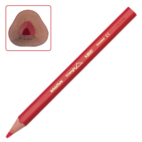 Карандаши цветные утолщенные BIC "Triangle", 12 цветов, пластиковые,