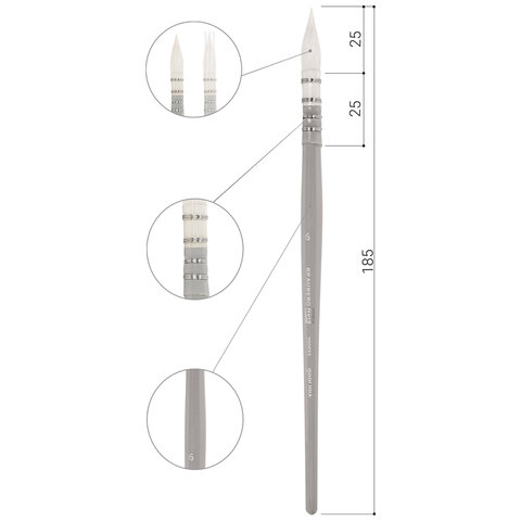 Кисть художественная профессиональная, коза, круглая, №6, BRAUBERG ART CLASSIC,