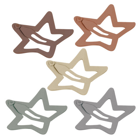 Заколки для волос НАБОР 10 шт., 3 см, клик-клак, звездочки, матовый, разные Заколки для волос НАБОР 10 шт., 3 см, клик-клак, звездочки, матовый, разные