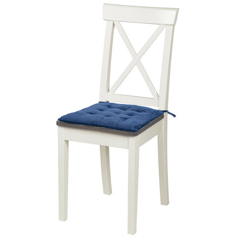 Подушка на стул "ВЕЛЬВЕТ" 38х38 см, полиэстер, синяя, PRIMILA