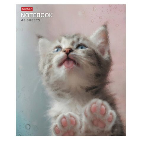 Тетрадь А5 48 л., HATBER скоба, клетка, обложка картон, "Розовые Тетрадь А5 48 л., HATBER скоба, клетка, обложка картон, "Розовые