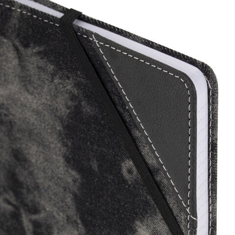 Блокнот А5 135x210 мм BRAUBERG "Denim", ткань/экокожа, резинка,