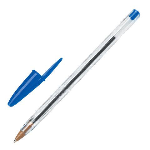 Ручки шариковые BIC, набор 4 шт., "Cristal Original", пластиковая