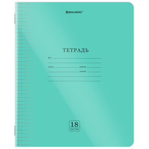 Тетрадь пластиковая обложка (прозрачная) 18 листов, клетка, BRAUBERG "Smart Тетрадь пластиковая обложка (прозрачная) 18 листов, клетка, BRAUBERG "Smart