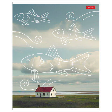 Тетрадь обложка пластик, А5, 48 л., скоба, клетка, HATBER, "Во сне и Тетрадь обложка пластик, А5, 48 л., скоба, клетка, HATBER, "Во сне и