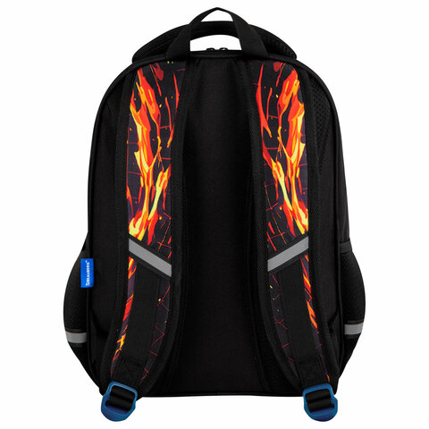 Рюкзак BRAUBERG OPTIMA, 2 отделения, с брелоком, "Burning ball",