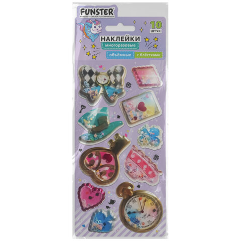 Наклейки объемные "Для девочек" с блестками, 17,5х9 см, ассорти 6 Наклейки объемные "Для девочек" с блестками, 17,5х9 см, ассорти 6
