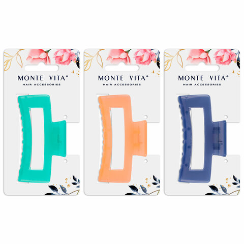 Краб для волос 8,5 см, глянцевый, АССОРТИ, MONTE VITA (МОНТЕ ВИТА), 457004 Краб для волос 8,5 см, глянцевый, АССОРТИ, MONTE VITA (МОНТЕ ВИТА), 457004