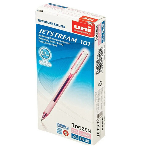 Ручка шариковая масляная с грипом UNI "JetStream", СИНЯЯ, корпус