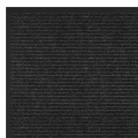 Коврик придверный 90х150 см, ЧЕРНЫЙ, влаго-грязезащитный, 450 г/м2, ребристый,