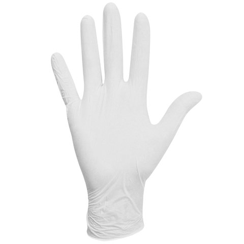 Перчатки латексные белые, 50 пар (100 шт.), опудренные, прочные, размер S